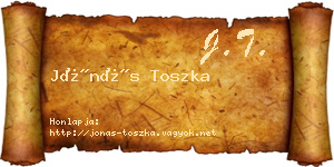 Jónás Toszka névjegykártya